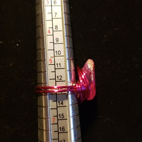 Hot Magenta Crystal Necklace & Ring set - Picture 4 of 8